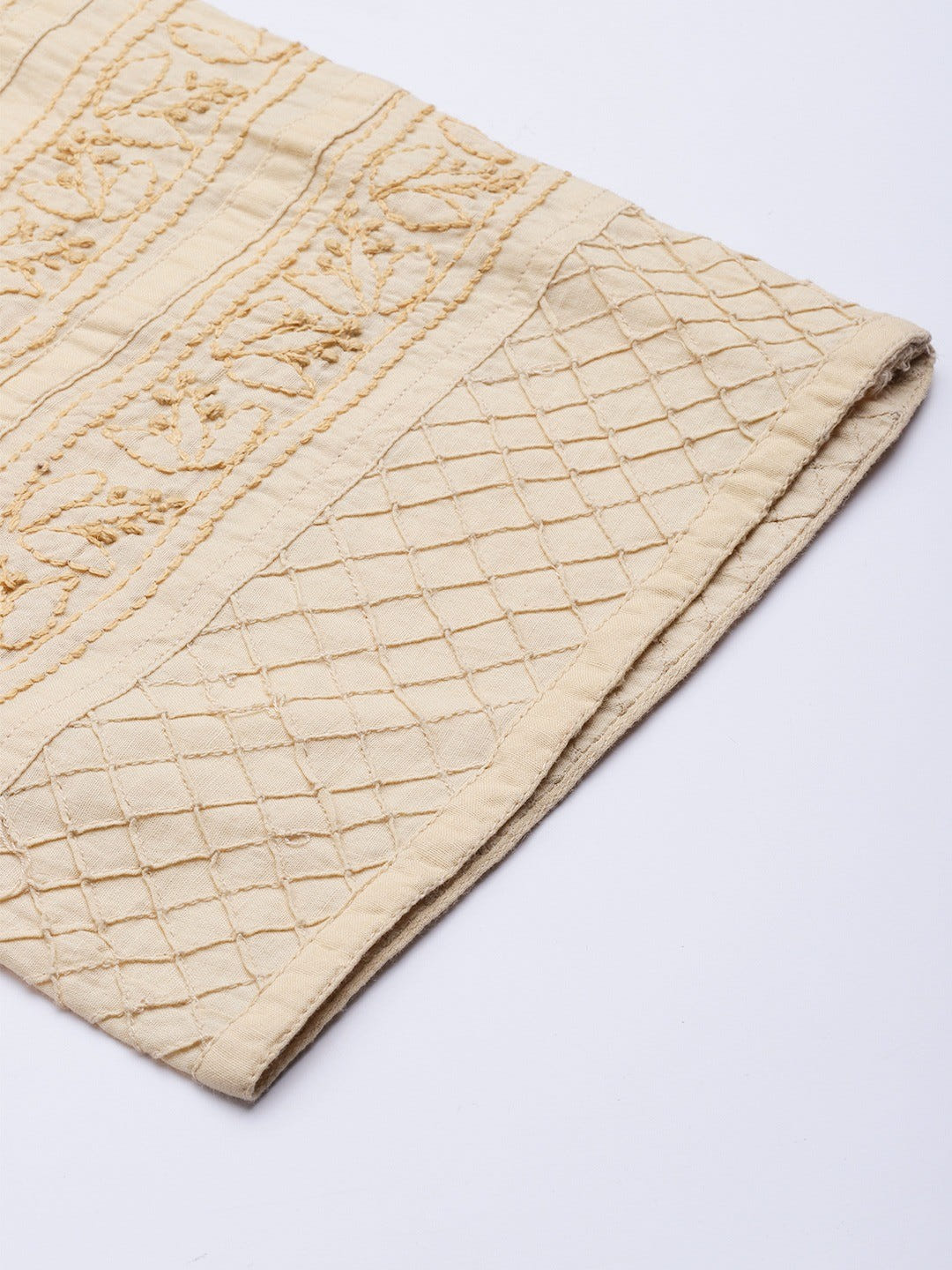Ada Hand Embroidered Fawn Cotton Lucknowi Chikankari Palazzo A711132