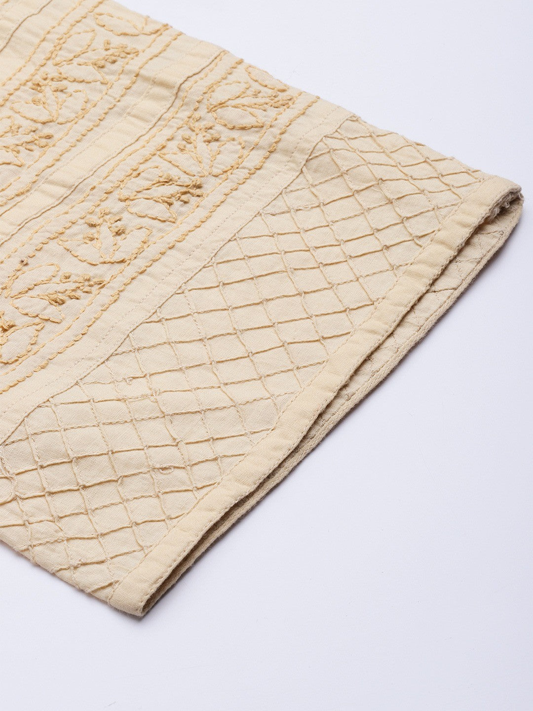Ada Hand Embroidered Fawn Cotton Lucknowi Chikankari Palazzo A711132