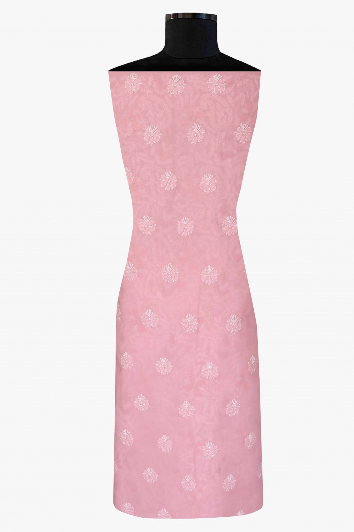 Ada Hand Embroidered Pink Cotton Lucknowi Chikankari Unstitched Suit Piece With Zardozi Work 01A191856