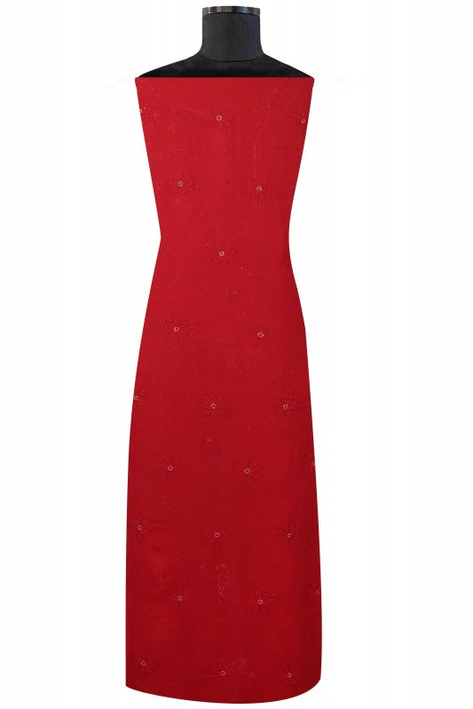 Ada Hand Embroidered Maroon Georgette Lucknowi Chikan Unstitched Kurta Piece With Zari Work A599199