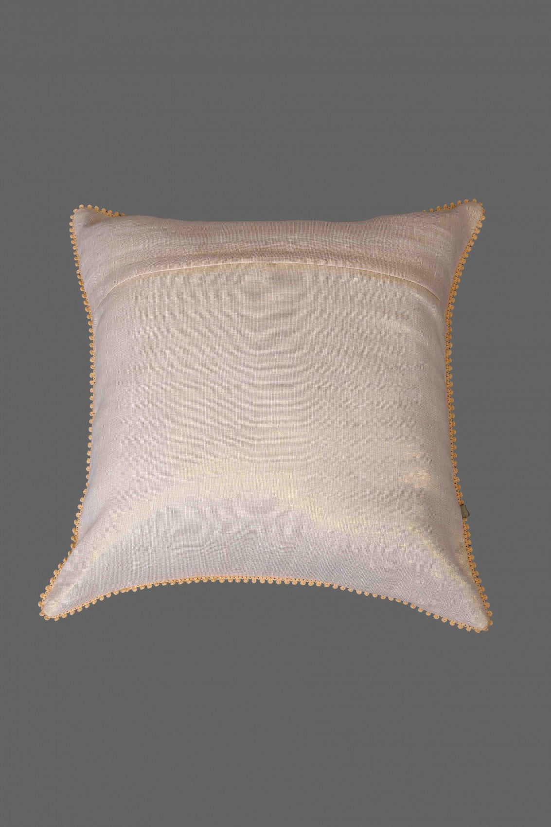 Ada Hand Embroidered Soft Peach Tissue Lucknowi Chikankari Cushion Cover Set Of 2 01A48544