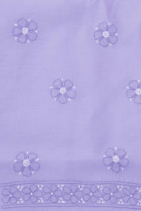 Ada Hand Embroidered Mauve Cotton Lucknowi Chikan Unstitched Suit Piece–A100169