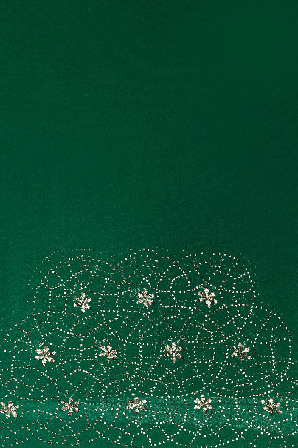 Ada Hand Embroidered Emerald Green Shaded Pure Georgette Lucknowi Chikankari Saree/Blouse with Muqaish Work A406251