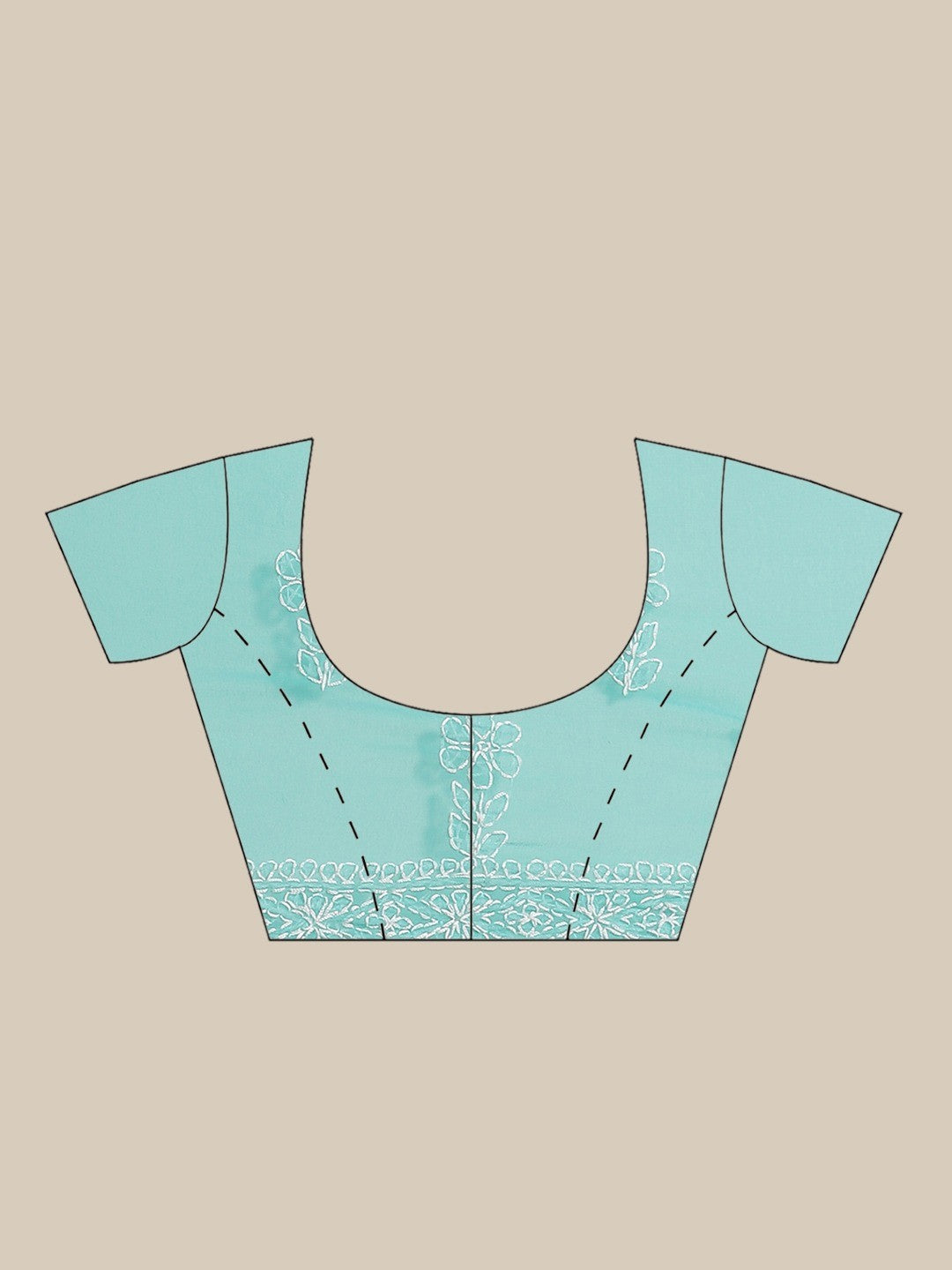 Ada Hand Embroidered Sea Green Georgette Lucknow Chikan Saree With Blouse-A311245