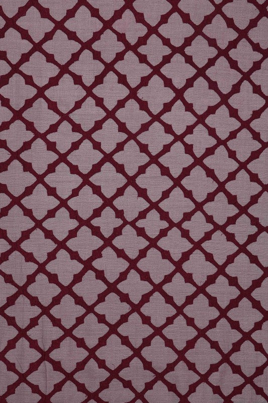 Ada Hand Embroidered Maroon Tusser Silk Lucknowi Chikankari Unstitched Men's Kurta Piece A248048