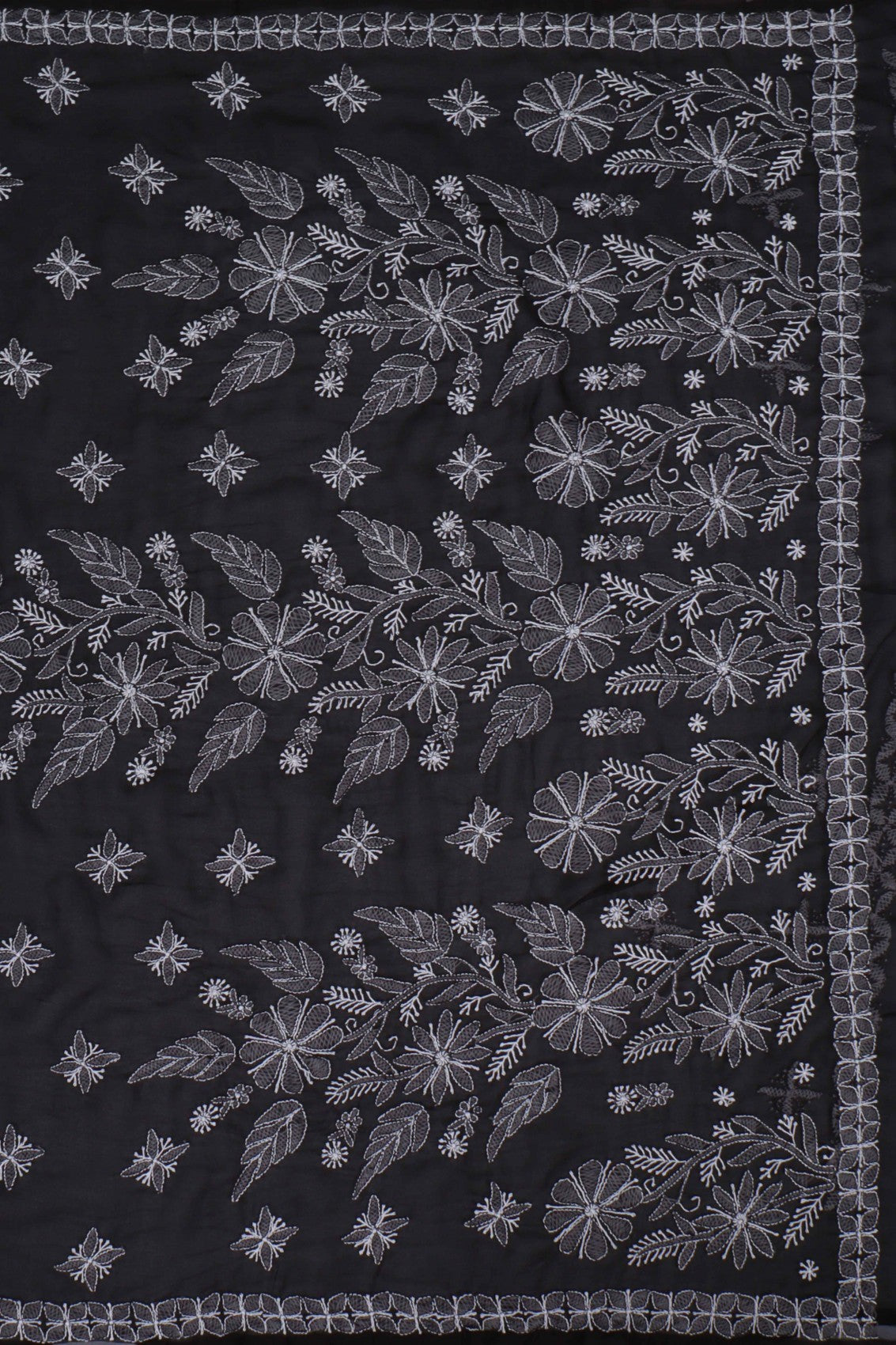 Ada Hand Embroidered Black Georgette Lucknowi Chikankari Saree with Blouse A568847