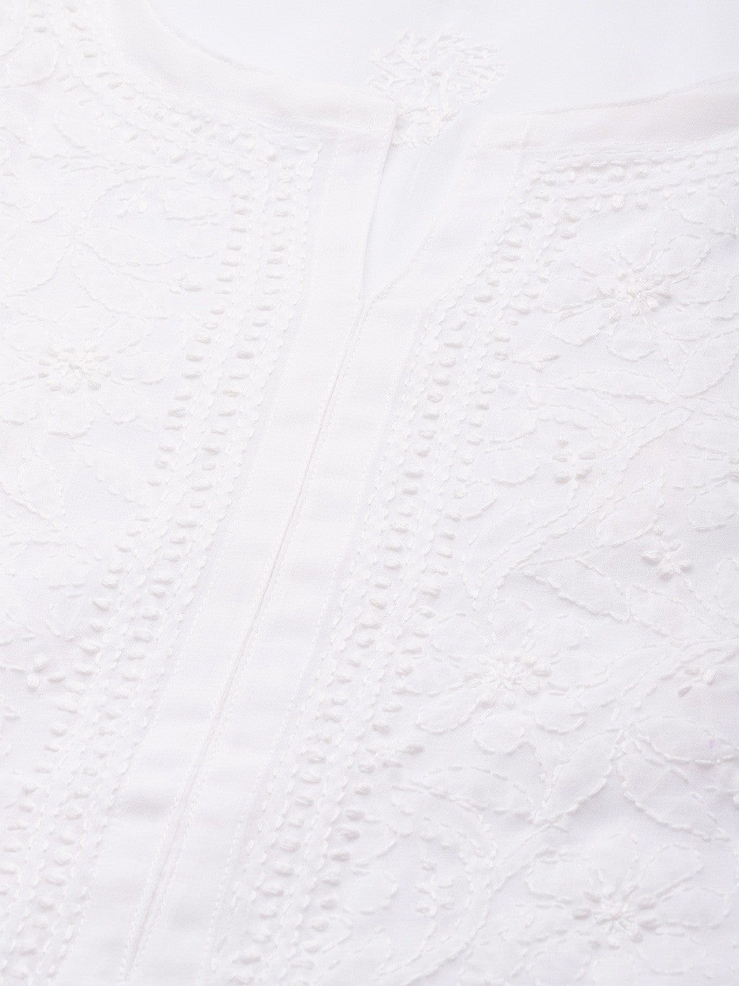 Ada Hand Embroidered White/Fawn Georgette Lucknowi Chikankari Kurta Set A811177