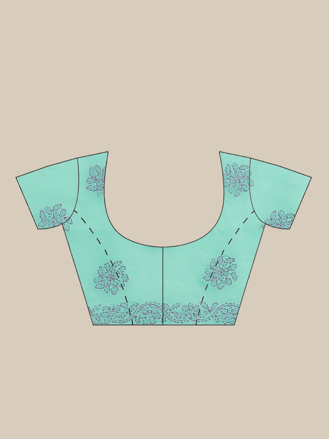 Ada Hand Embroidered Sea Green Cotton Lucknow Chikan Saree With Blouse-A311219