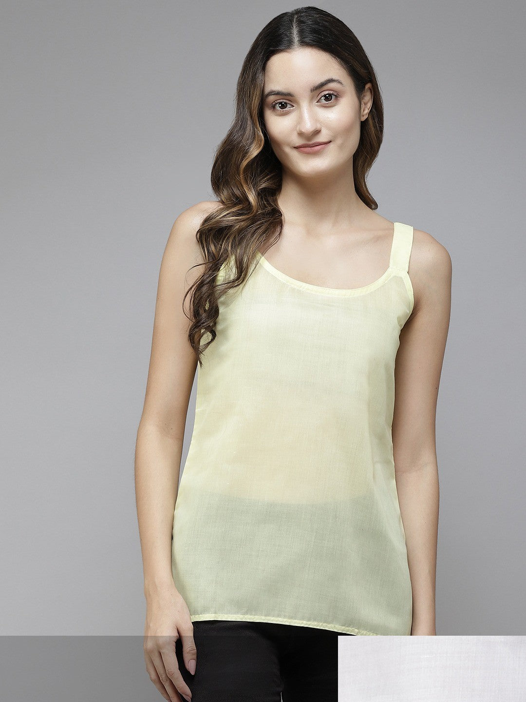 Ada White & Lemon Cotton Short Slips Combo of 2 A111182.