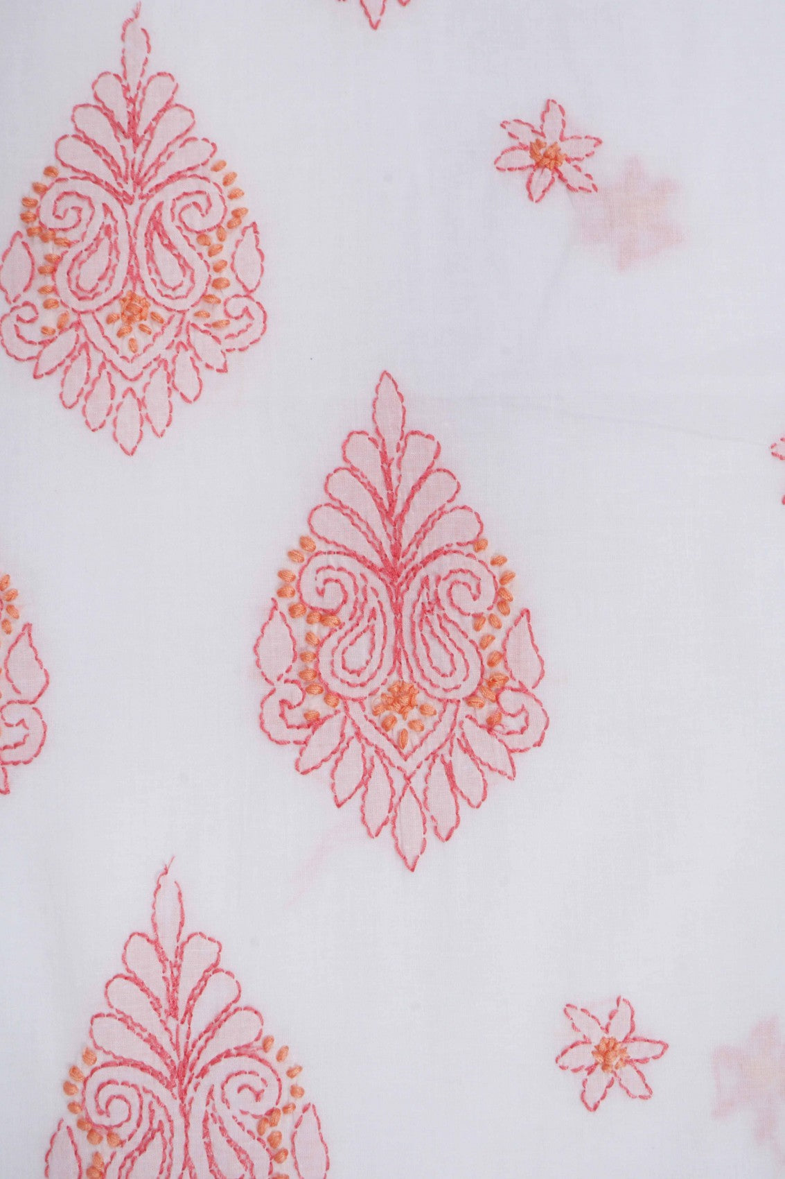 Ada Hand Embroidered White Cotton Lucknowi Chikankari Unstitched Suit Piece 01A275104