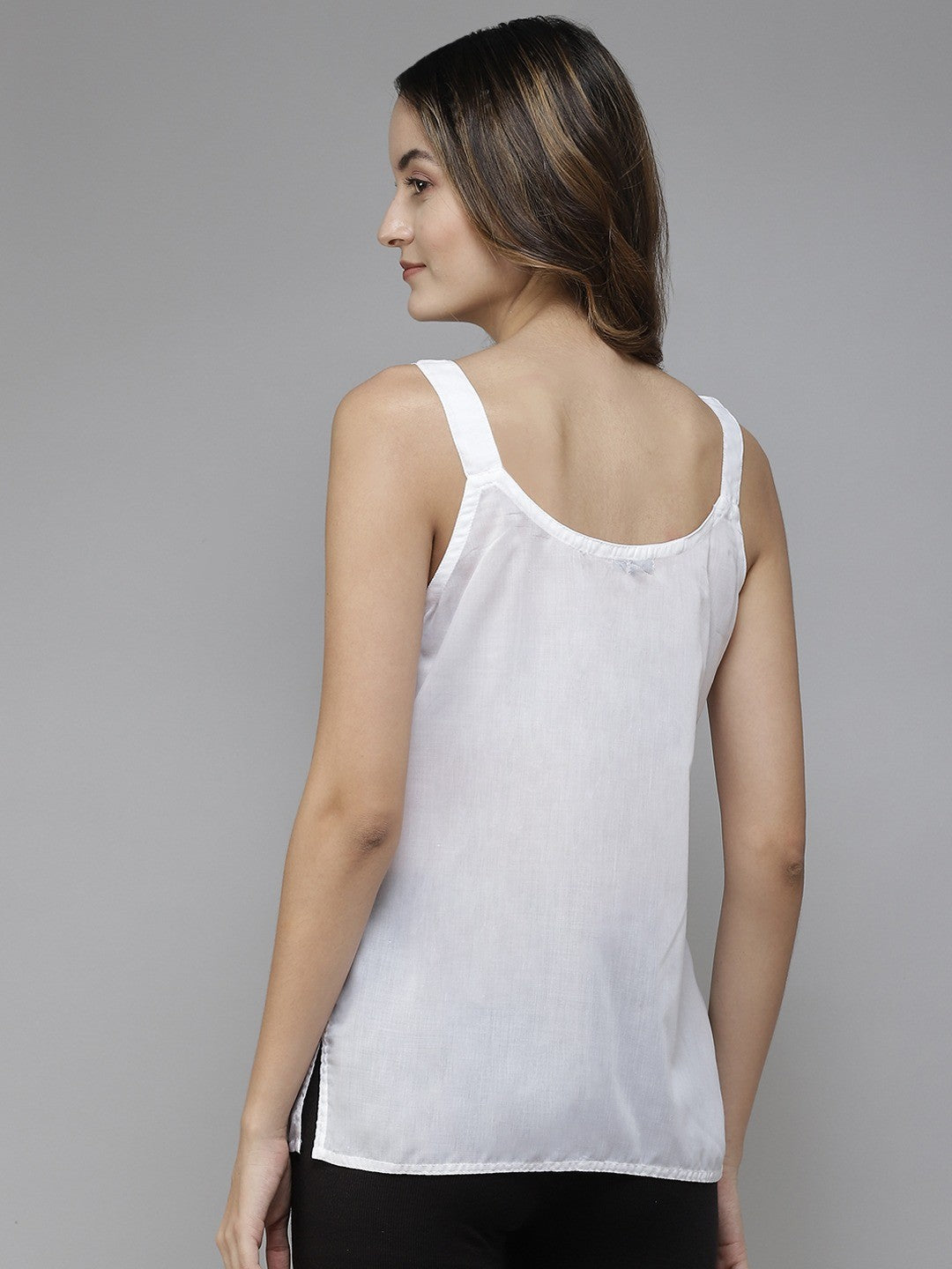 Ada White & Orange Cotton Short Slips Combo of 2 A111164.