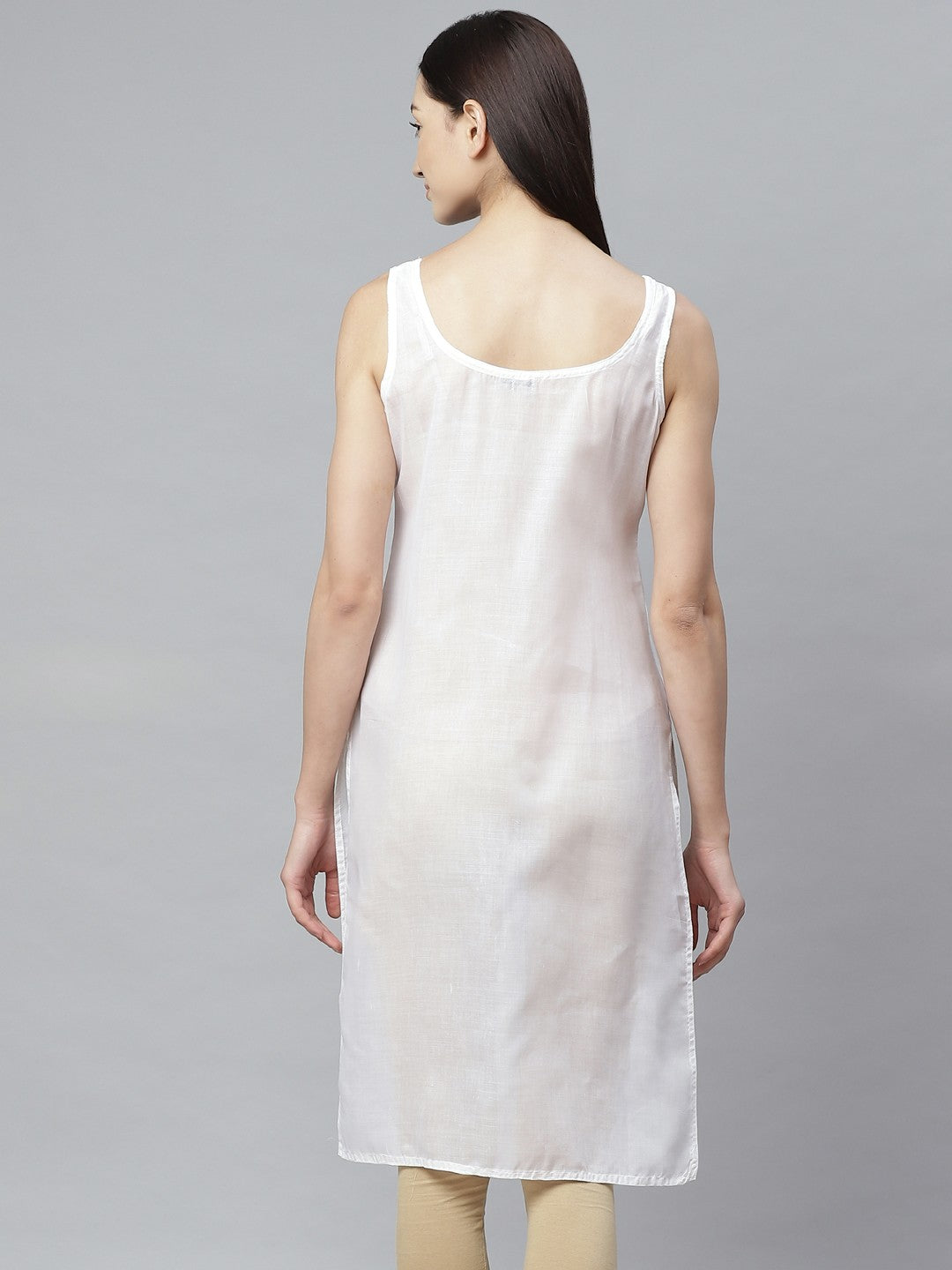Ada Onion Pink and White Cotton Long Slips Combo of 2 A293031.