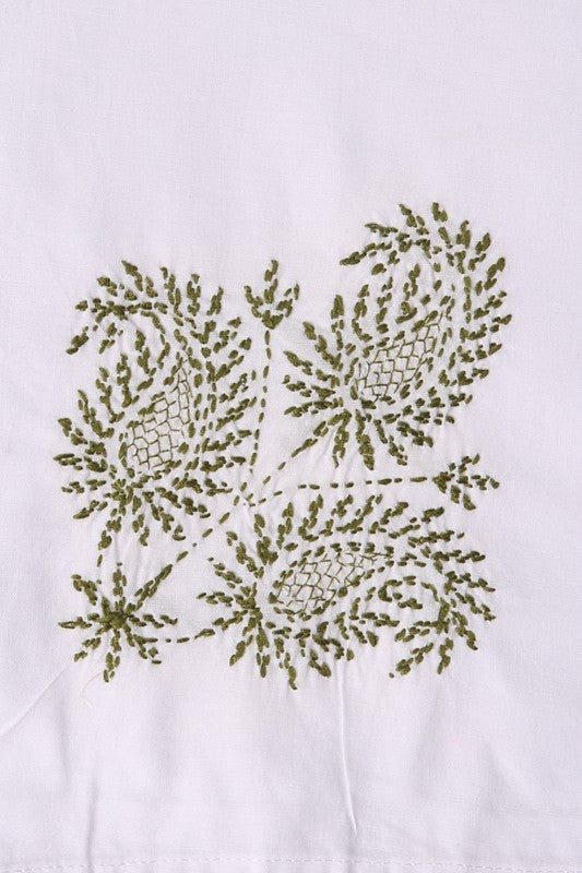 Ada Hand Embroidered White Cotton Lucknowi Chikankari Napkin Set 01A289376