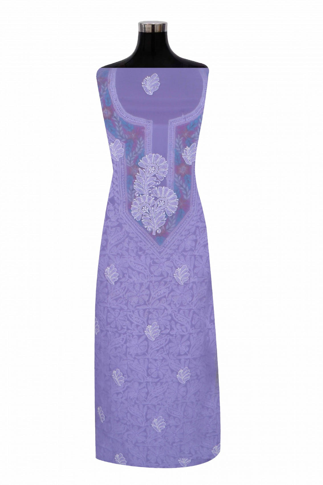 Ada Hand Embroidered Mauve Georgette Lucknowi Chikankari Unstitched Suit Piece With Parsi Work 01A250597