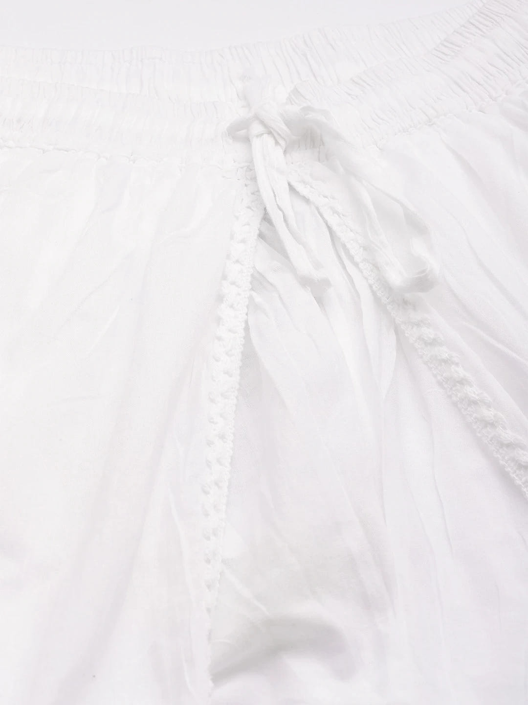 Ada Hand Embroidered White Cotton Lucknowi Chikankari Dhoti A711128