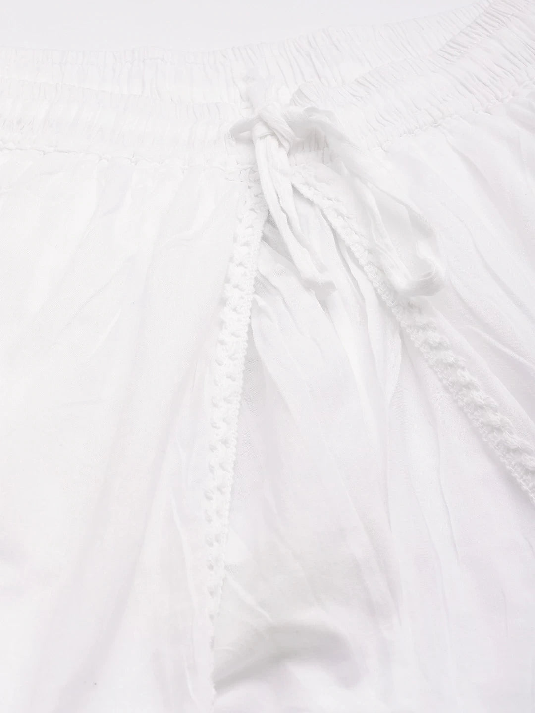 Ada Hand Embroidered White Cotton Lucknowi Chikankari Dhoti A711128