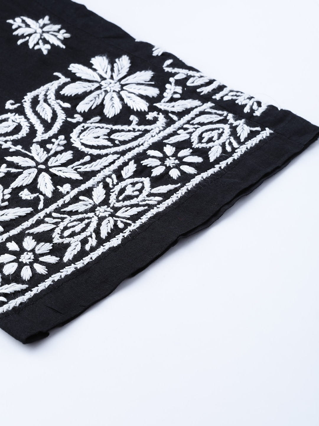 Ada Hand Embroidered Black Cotton Lucknowi Chikankari Palazzo A528760