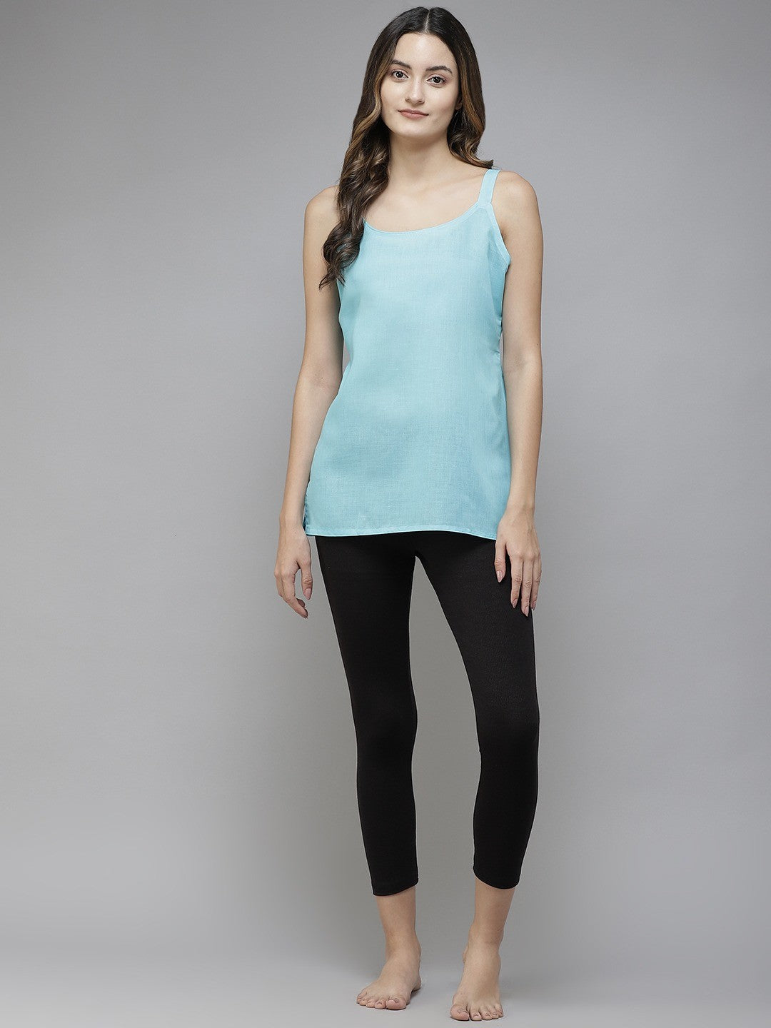 Ada White & Blue Cotton Short Slips Combo of 2 A111170.