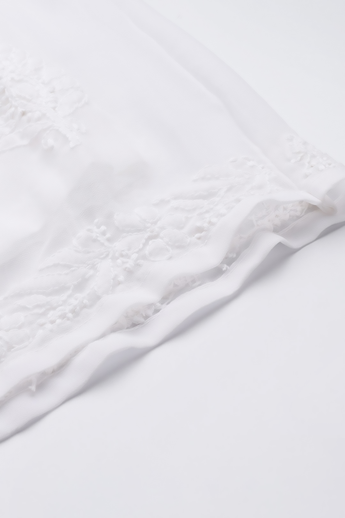Ada Hand Embroidered White Georgette Lucknowi Chikankari Palazzo A711162