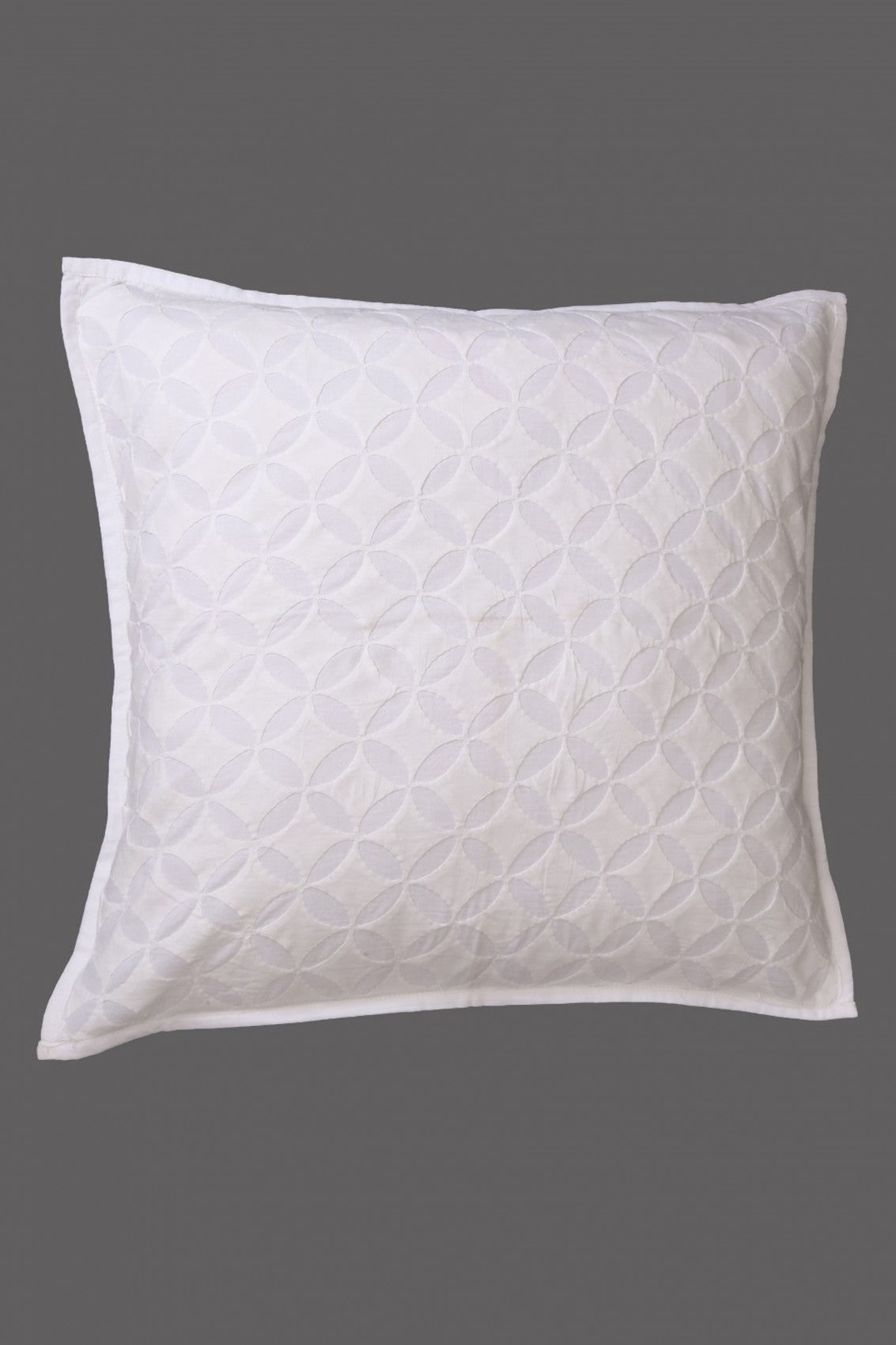 Ada Hand Embroidered White Cotton Lucknowi Chikankari Cushion Cover Set Of 5 A582972