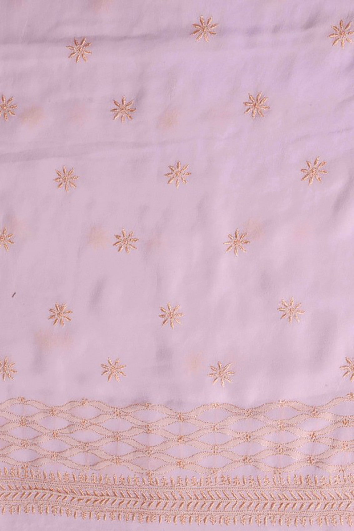 Ada Hand Embroidered Lavender Pure Georgette Lucknowi Chikankari Unstitched Kurta Dupatta Set A460753