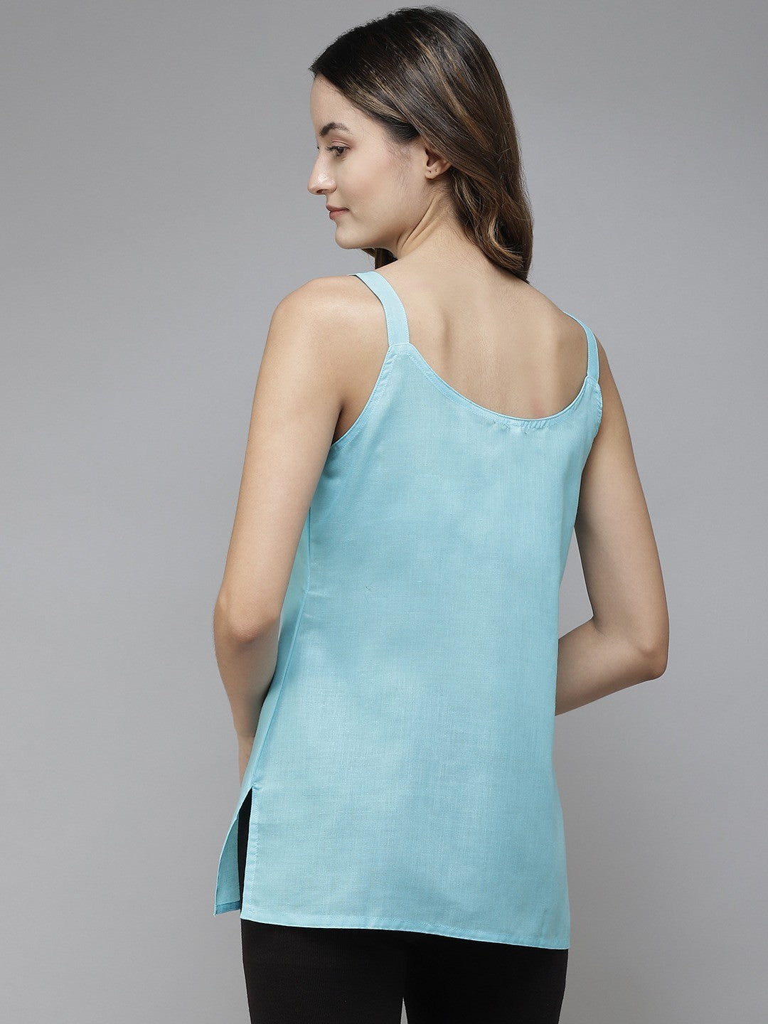 Ada White & Blue Cotton Short Slips Combo of 2 A111170.