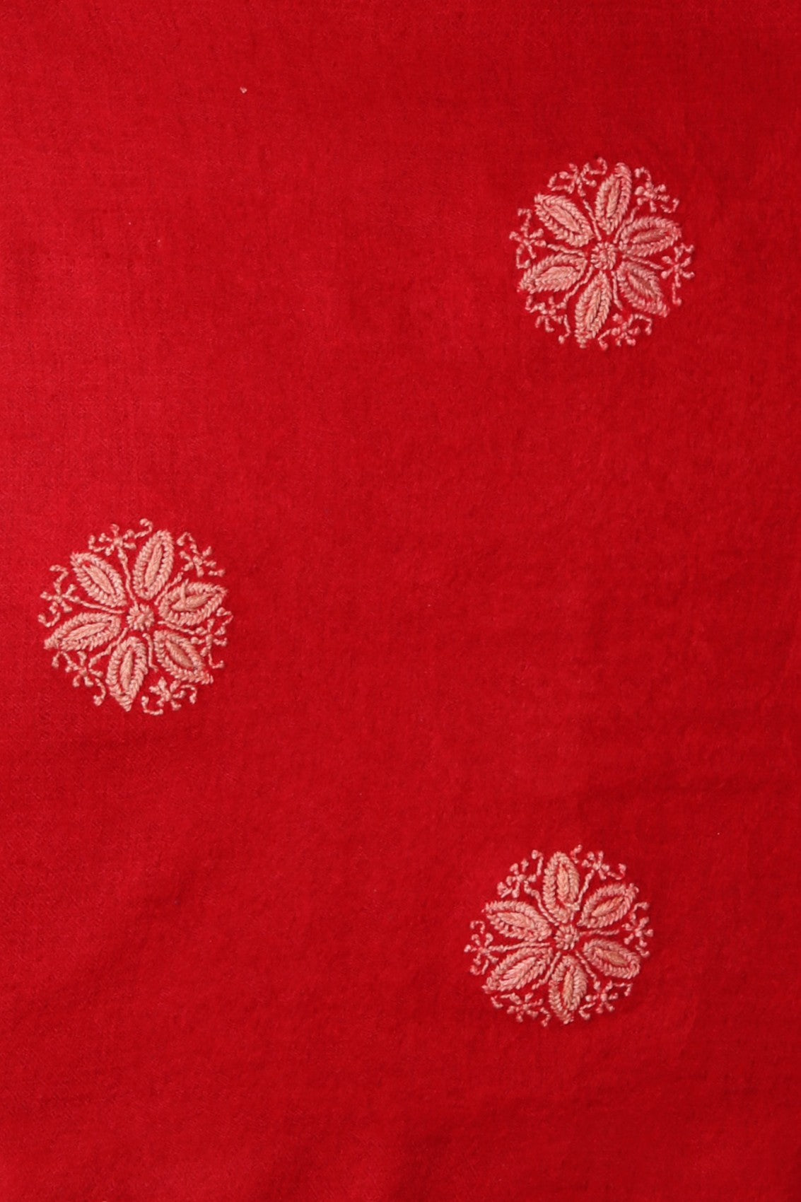 Ada Hand Embroidered Red Woolen Lucknowi Chikankari Stole 01A125930