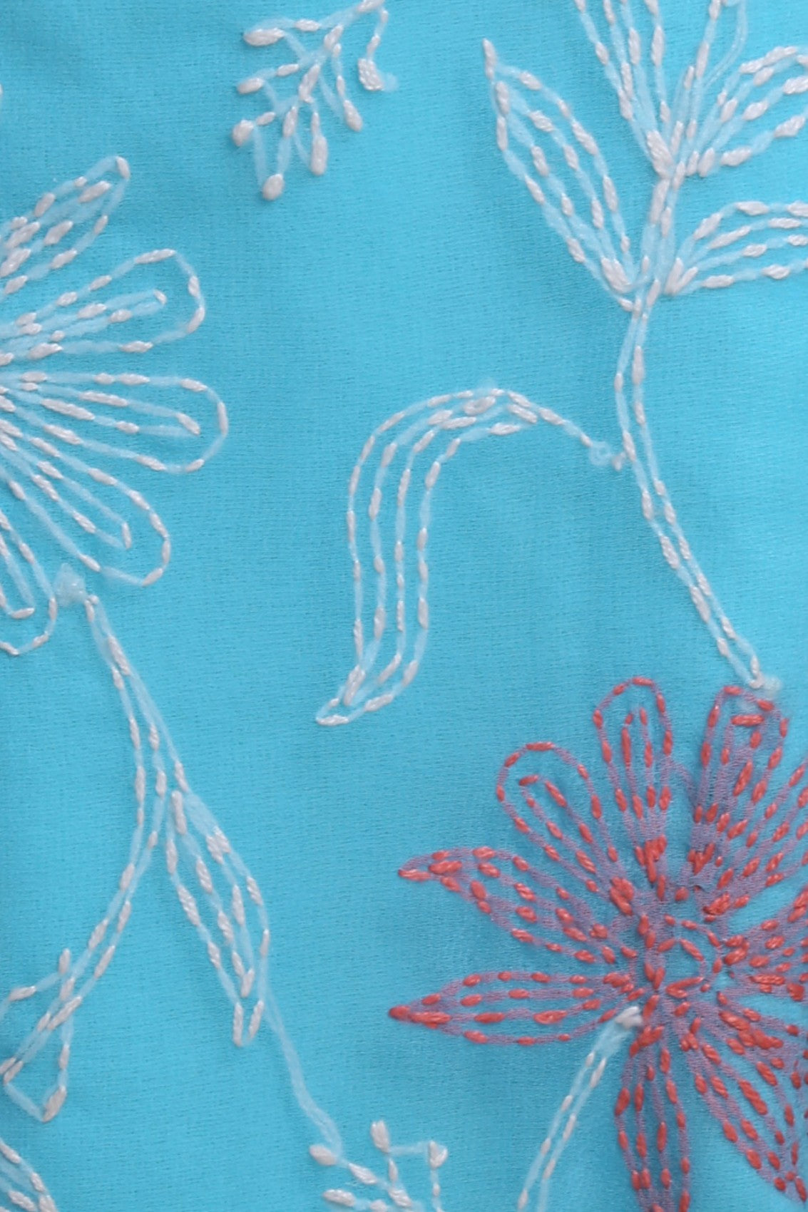 Ada Hand Embroidered Sky Blue Georgette Lucknowi Chikankari Pouch 01A105874