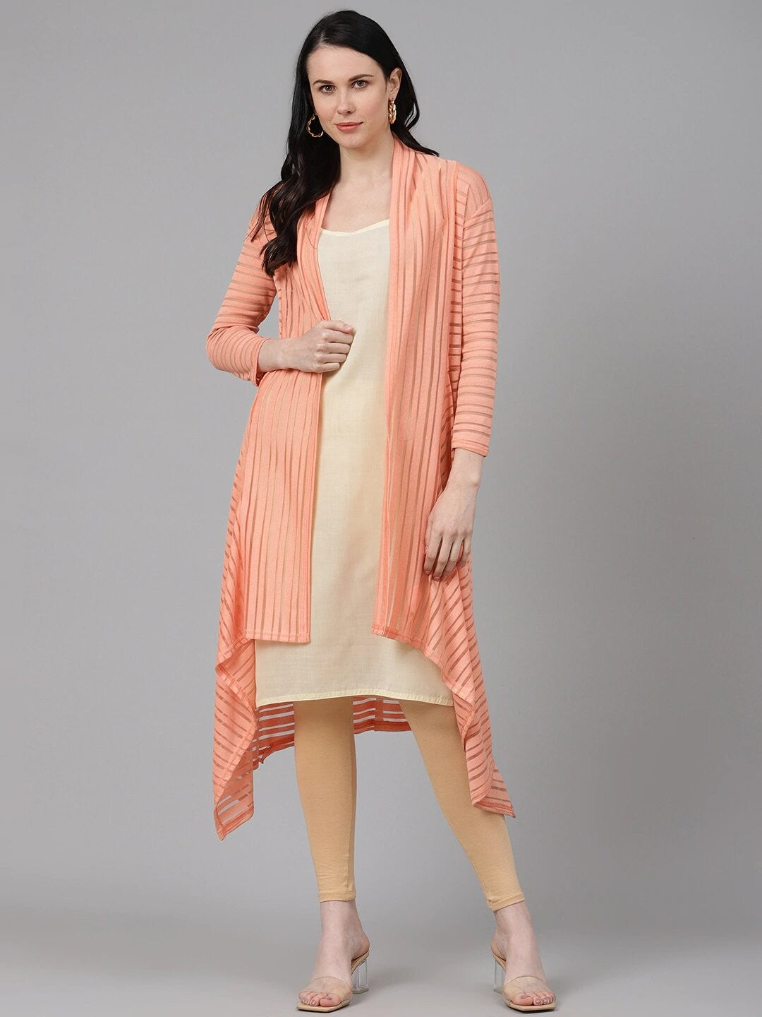 Ada Fawn and Black Cotton Long Slips Combo of 2  A300944.