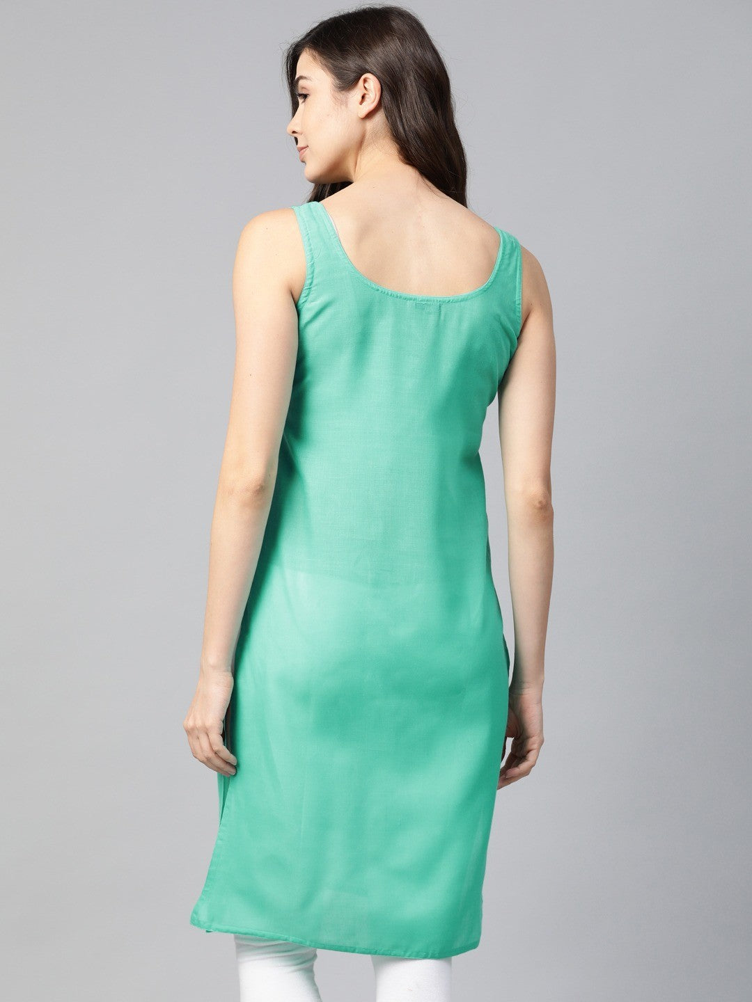 Ada Black And Turquoise Blue Cotton Long Slips Combo of 2 A111133.