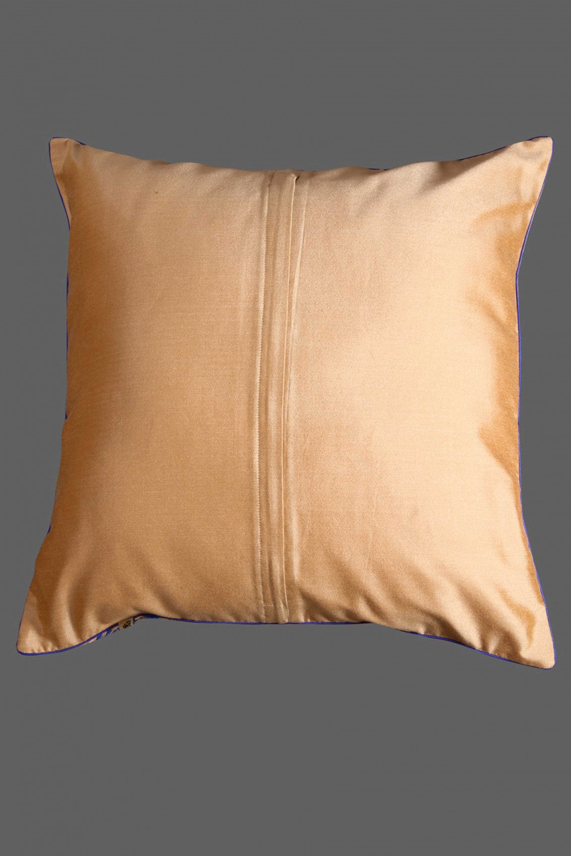Ada Hand Embroidered Fawn Silk Lucknowi Chikankari Cushion Cover With Cutdana Work 01A139449