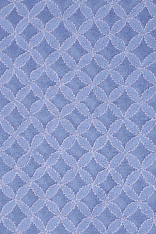 Ada Hand Embroidered Blue Pure Georgette Chikan Dupatta- A533074