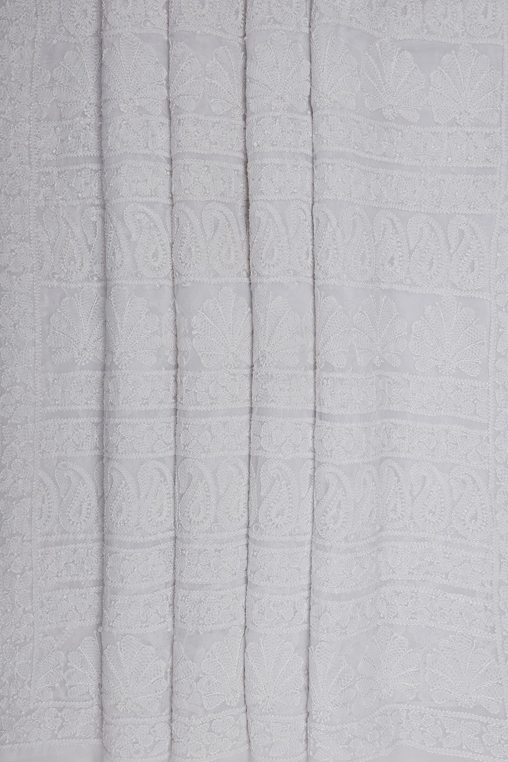 Ada Hand Embroidered White Georgette Lucknowi Chikankari Saree with Blouse A602895