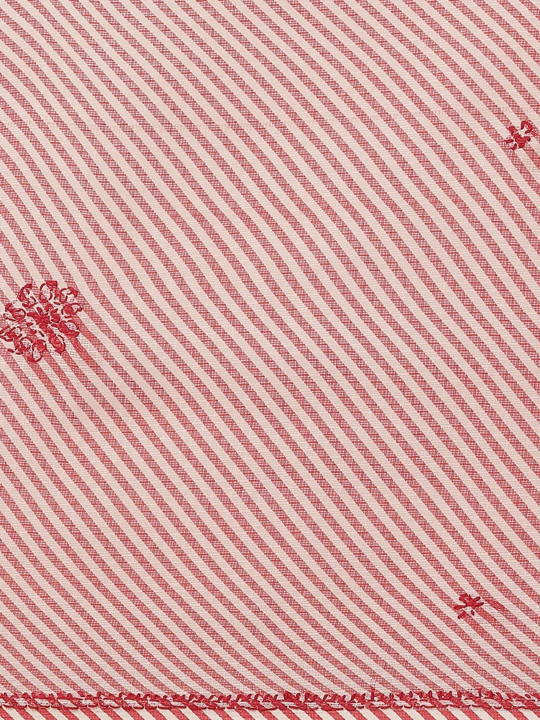 Ada Hand Embroidered Red Kota Lucknow Chikan Saree With Blouse A311352