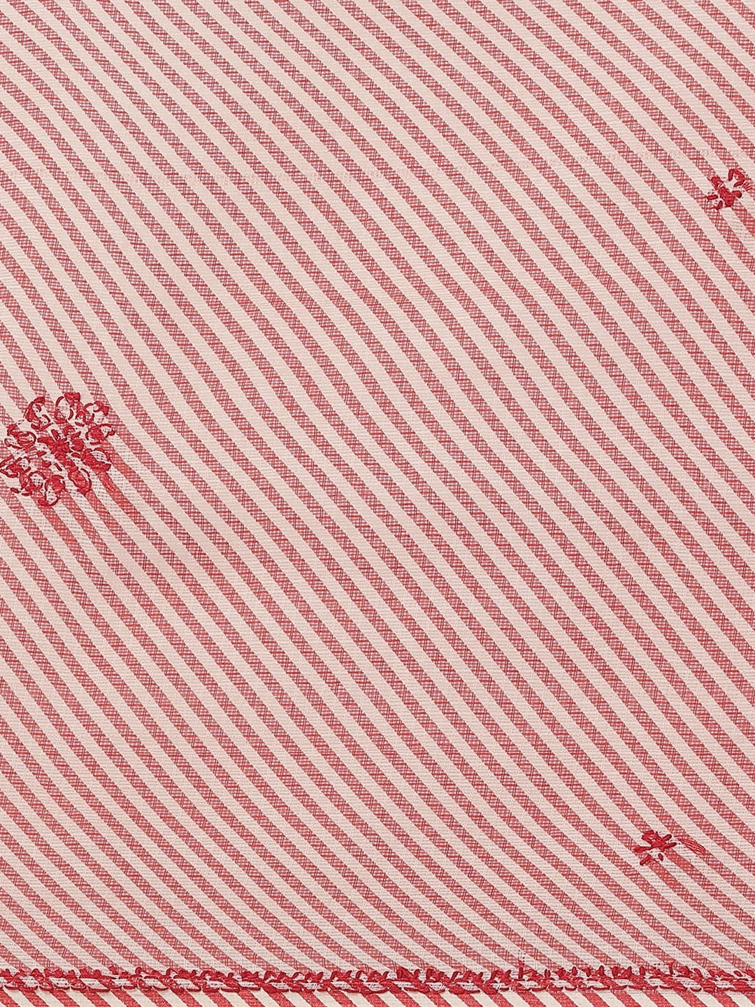 Ada Hand Embroidered Red Kota Lucknow Chikan Saree With Blouse A311352