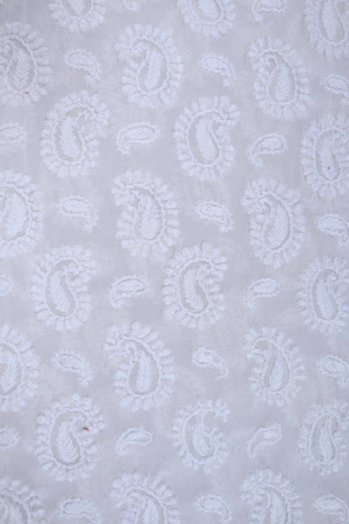 Ada Hand Embroidered White Pure Georgette Lucknowi Chikankari Unstitched Men's Kurta Piece 01A222187