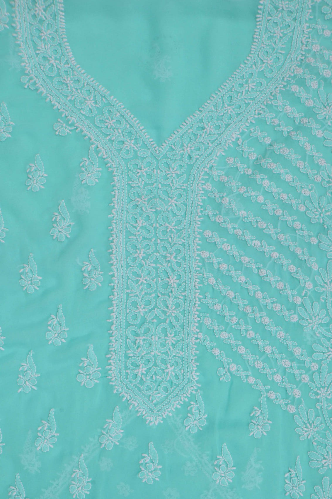 Ada Hand Embroidered Sea Green Georgette Lucknowi Chikankari Unstitched Suit Piece A615333