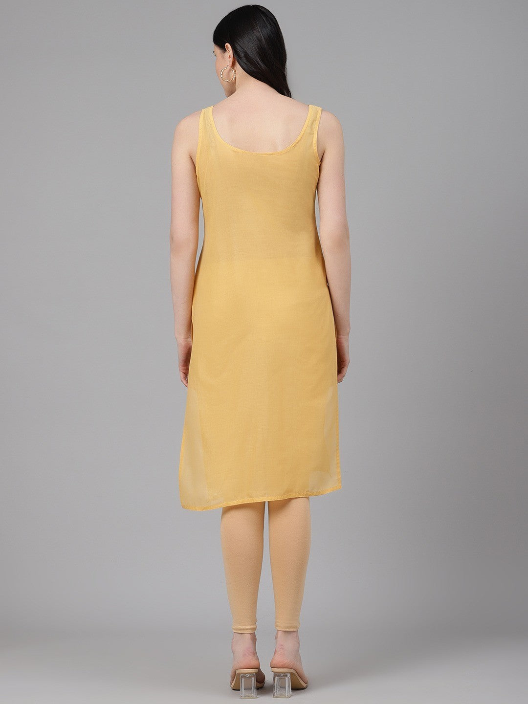 Ada Dark Fawn and Black Cotton Long Slips Combo of 2 A111128.