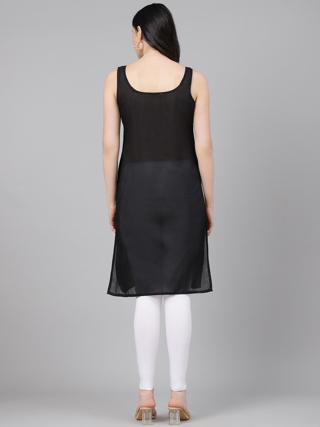 Ada Royal Blue and Black Cotton Long Slips Combo of 2  A330251.