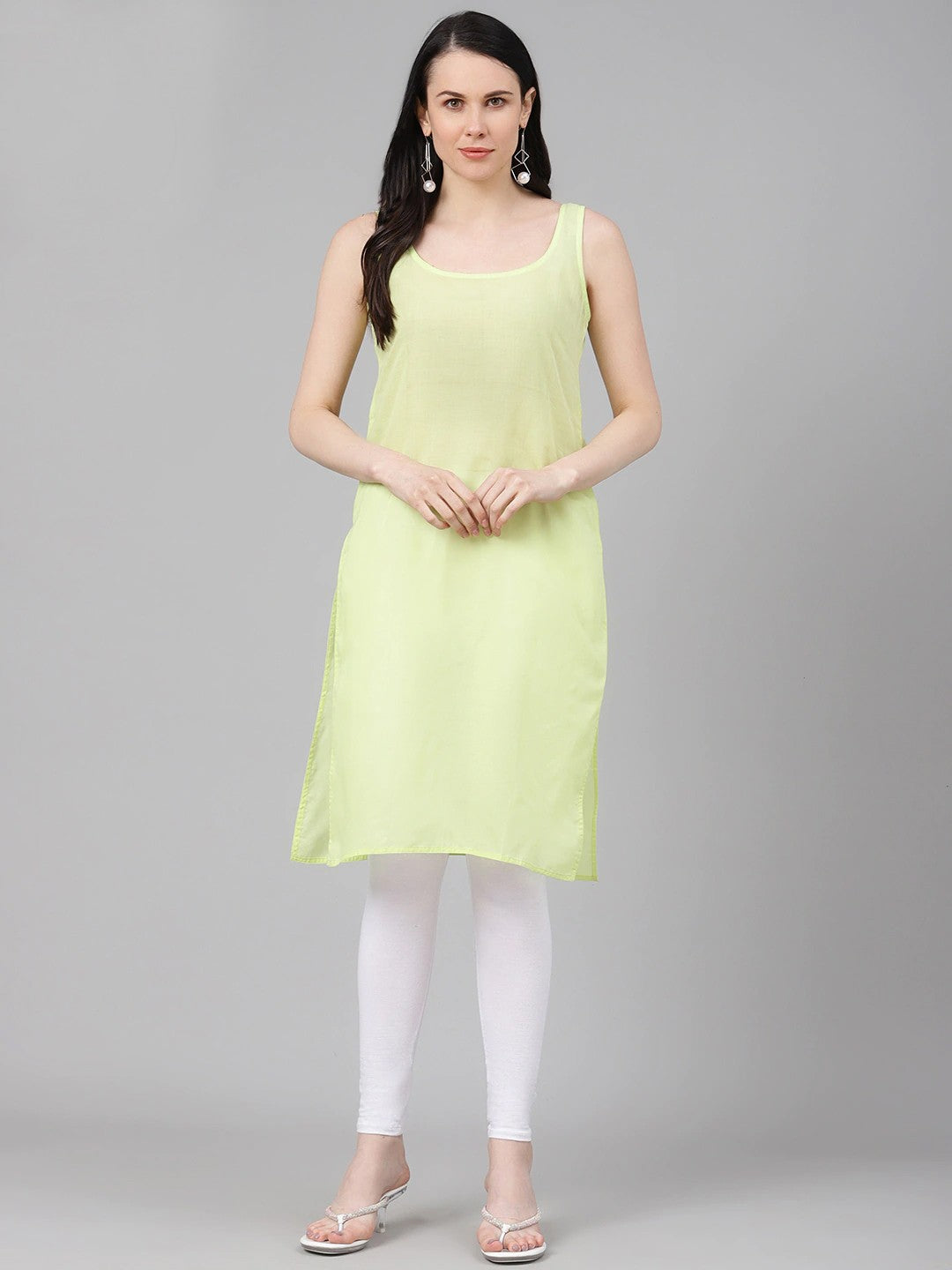 Ada Lemon and Black Cotton Long Slips Combo of 2  A137512.