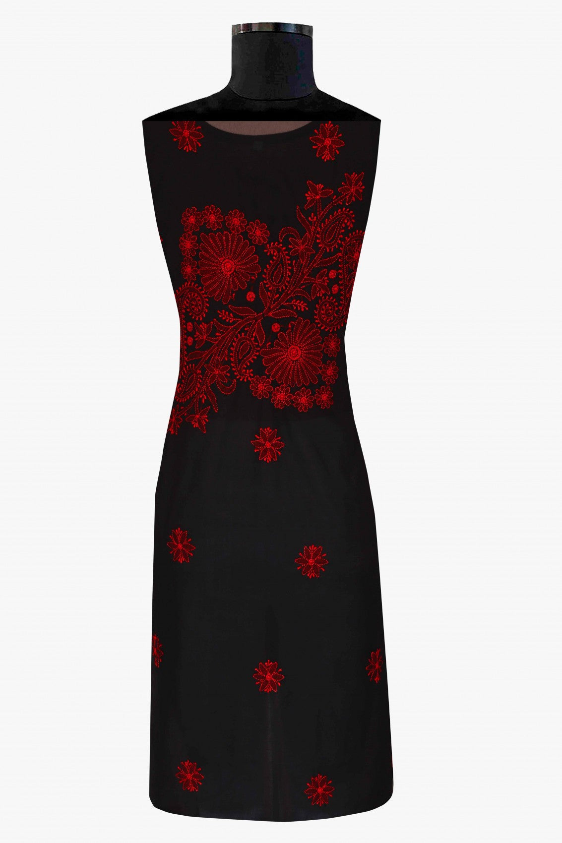 Ada Hand Embroidered Black Georgette Lucknowi Chikankari Unstitched Suit Piece A211174
