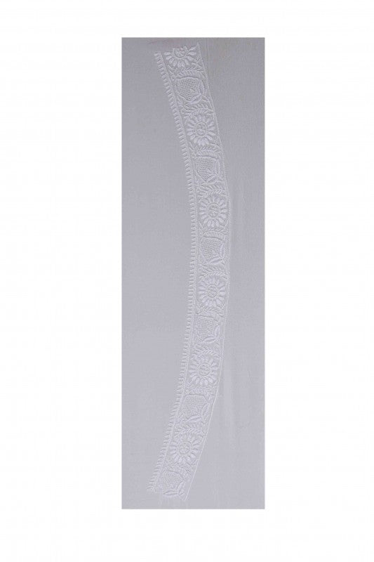Ada Hand Embroidered White Pure Georgette Lucknowi Chikankari Unstitched Men's Kurta Piece A490826
