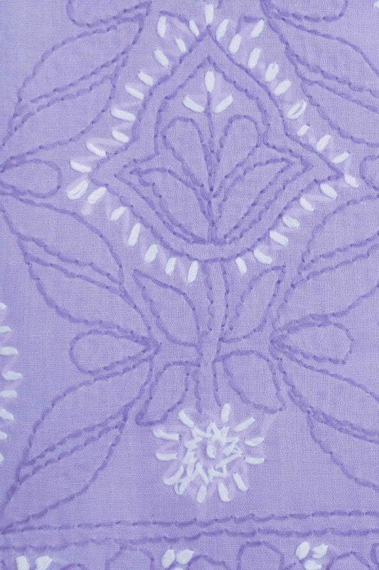 Ada Hand Embroidered Mauve Cotton Lucknowi Chikan Unstitched Suit Piece–A100169