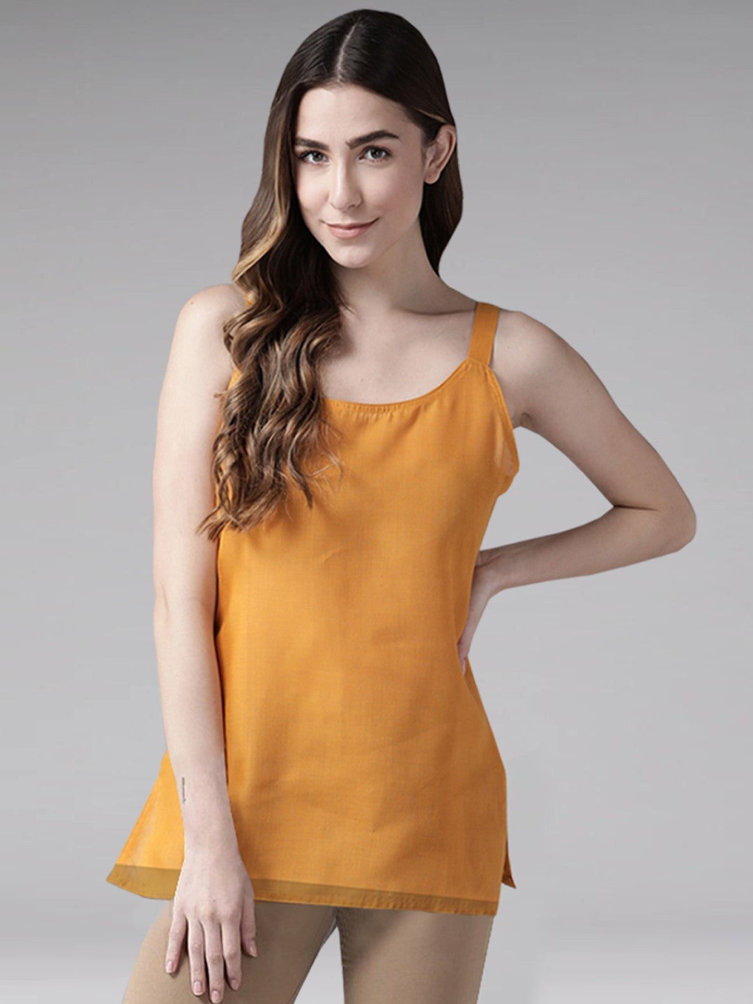 Ada Black and Mustard Cotton Short Slips Combo of 2 A111152.