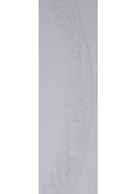 Ada Hand Embroidered White Pure Georgette Lucknowi Chikankari Unstitched Men's Kurta Piece A316573