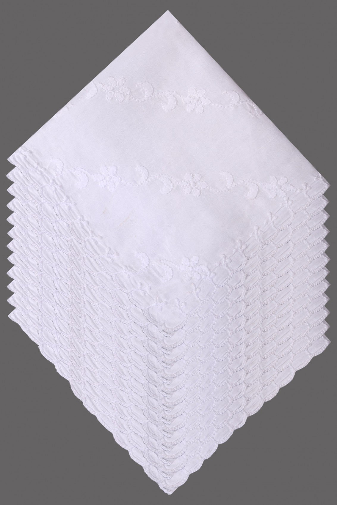 Ada Hand Embroidered White Cotton Lucknowi Chikankari Napkin Set 01A36795