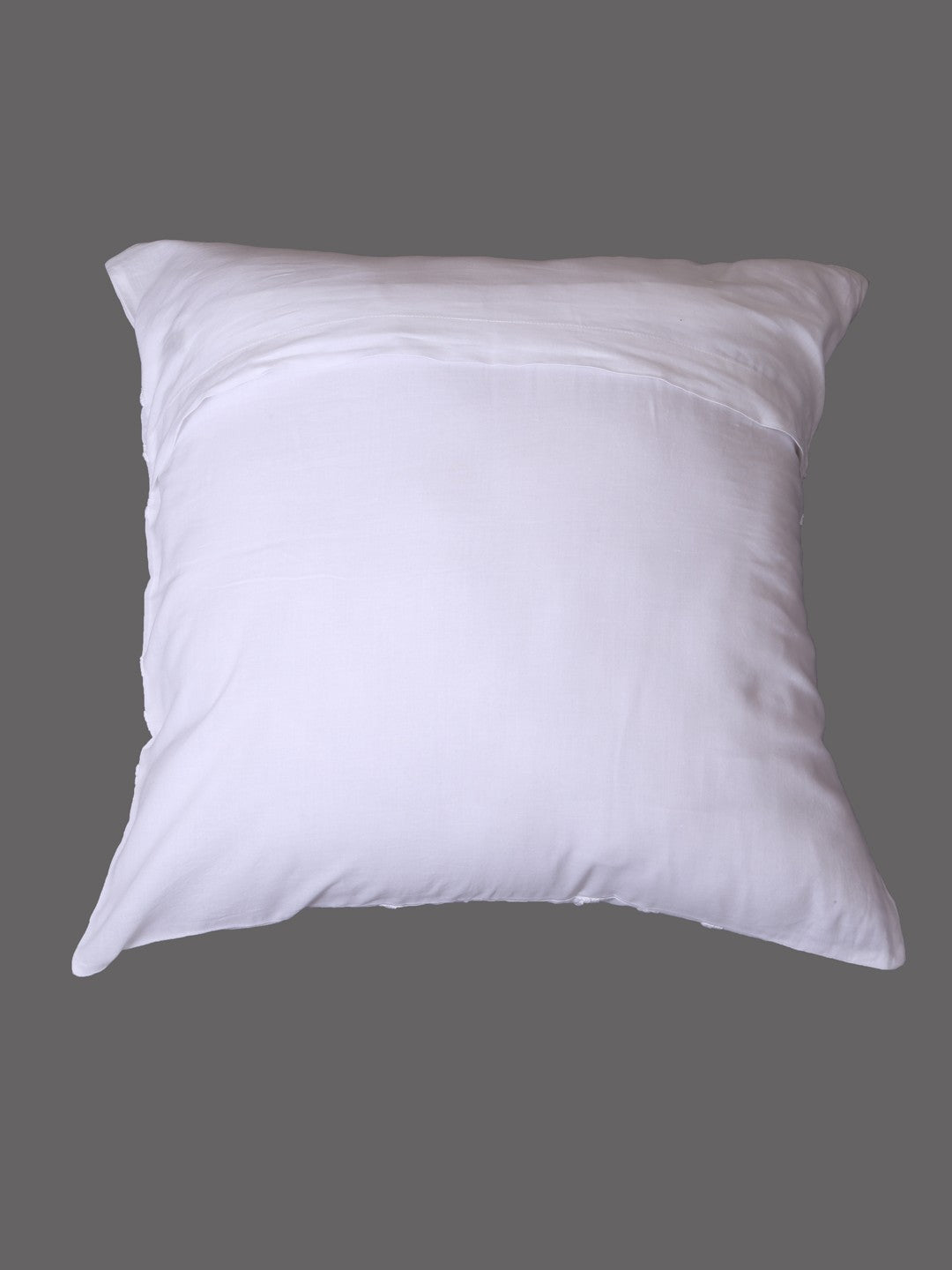Ada Hand Embroidered White Cotton Lucknow Chikankari Cushion Cover A011103