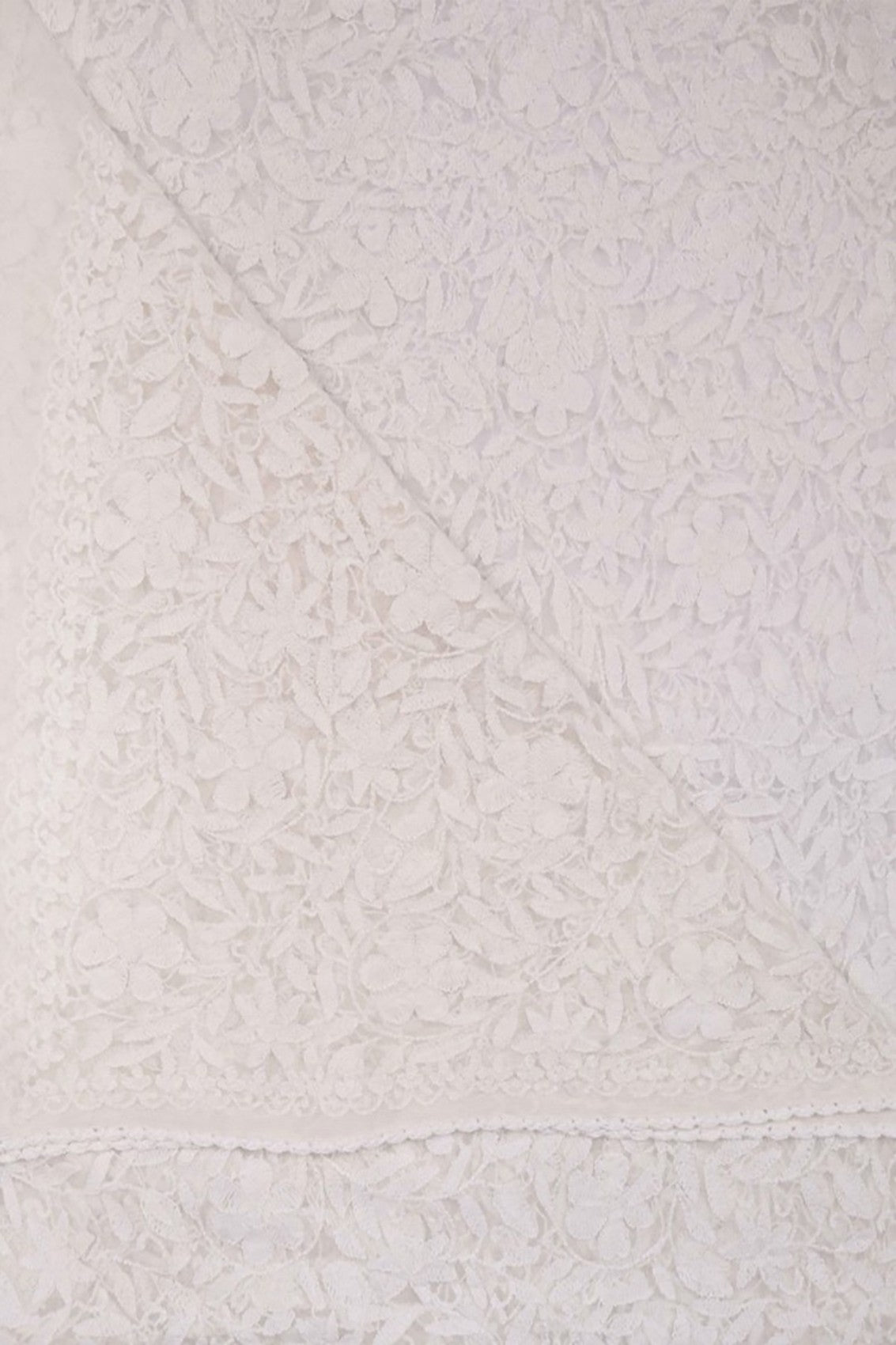 Ada Hand Embroidered White Net Lucknowi Chikankari Dupatta A567877