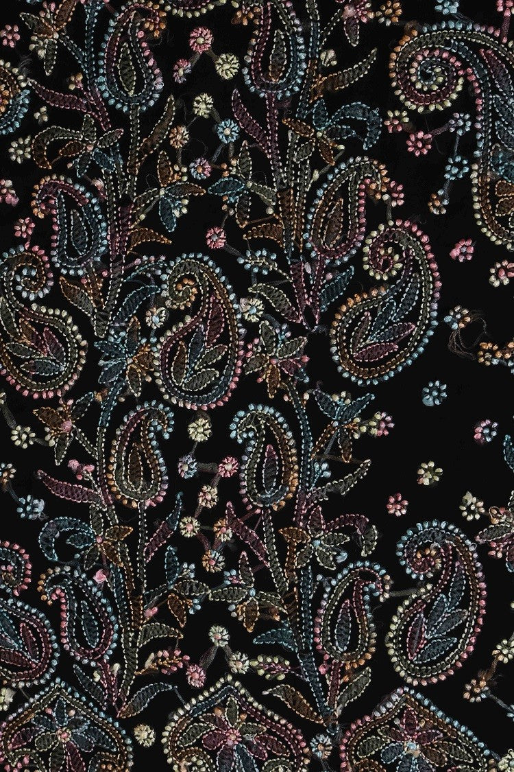 Ada Hand Embroidered Black Georgette Lucknowi Chikan Unstitched Suit Piece A211196