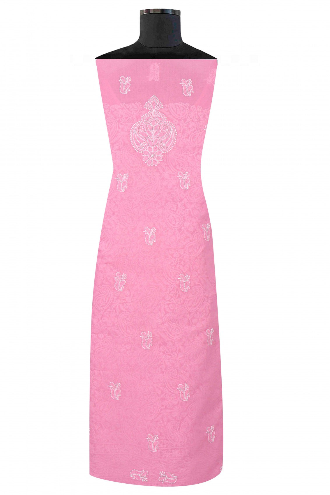 Ada Hand Embroidered Pink Cotton Lucknowi Chikankari Unstitched Suit Piece 01A170176